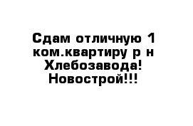 Сдам отличную 1 ком.квартиру р-н Хлебозавода! Новострой!!!